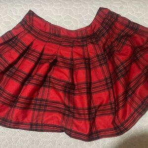 Chic Red Plaid Mini Skirt